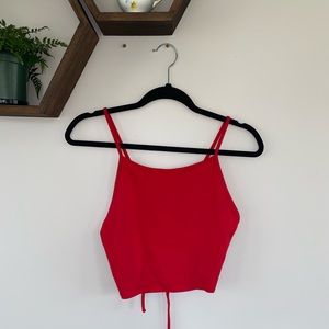 Garage high neck crop tank